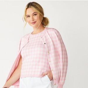 Draper James RSVP Pink and White Cardigan